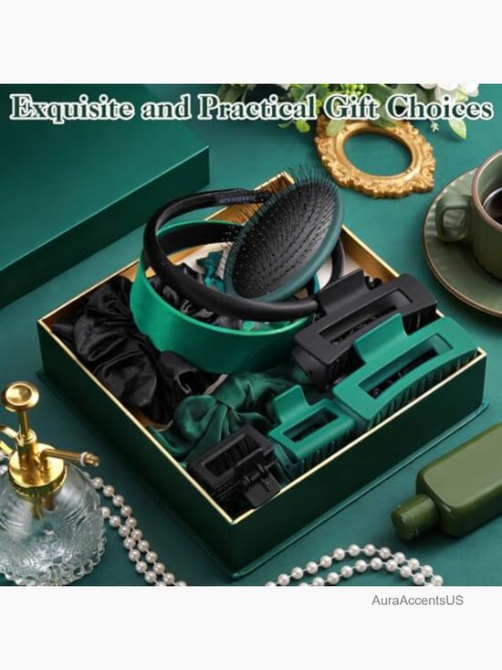 25 Piece Hair Accessories Set - Scrunchies, Claw Clips, Bows, Brush main image 6
